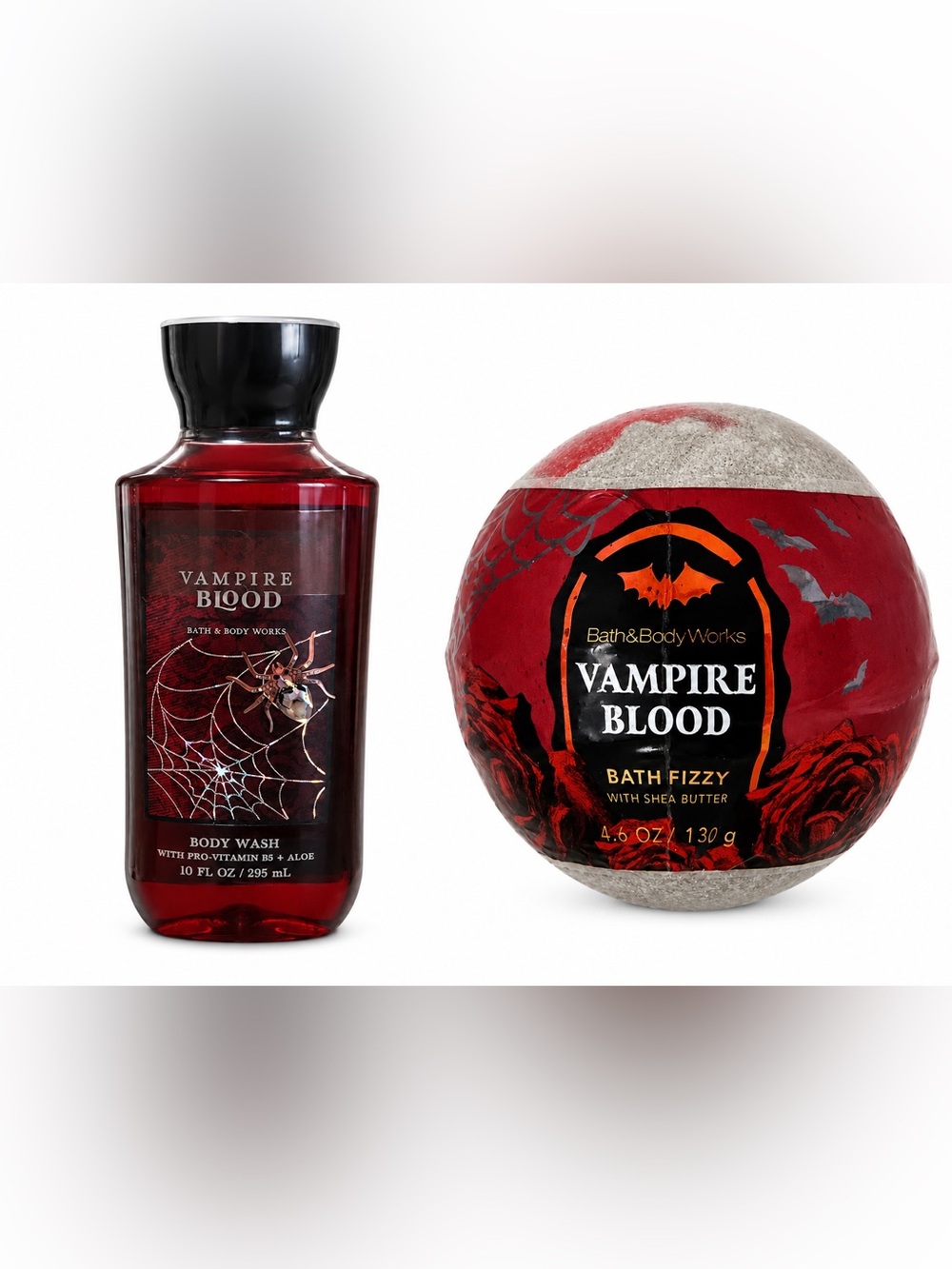 Bath & Body Works Vampire Blood Bundle Body Wash & Bath Fizzy Set-NWT